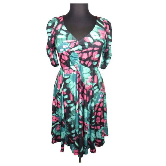 Torrid Studio Knit Cinch Front Butterfly Print Skater Dress -Pockets- Plus 2X - Picture 2 of 9
